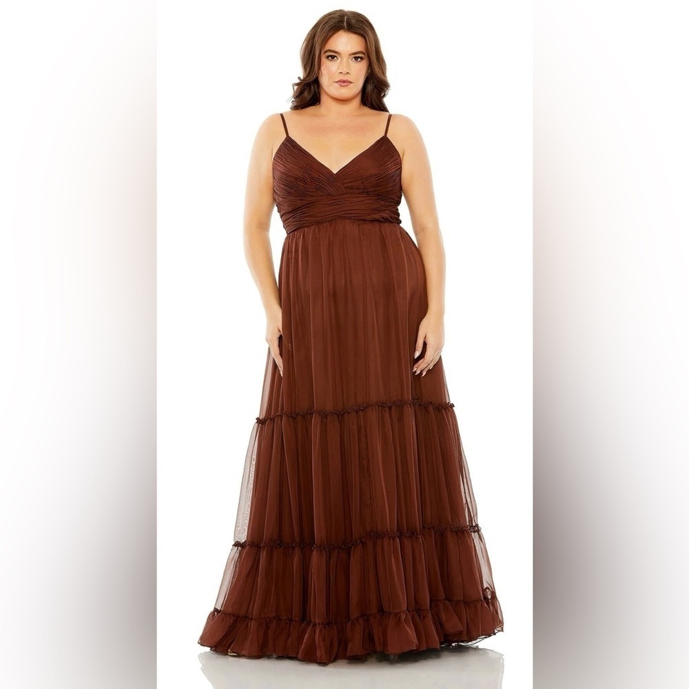 *Flawed Mac Duggal 68542 NWT Ruched Bodice Tiered Skirt Dress